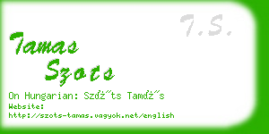 tamas szots business card